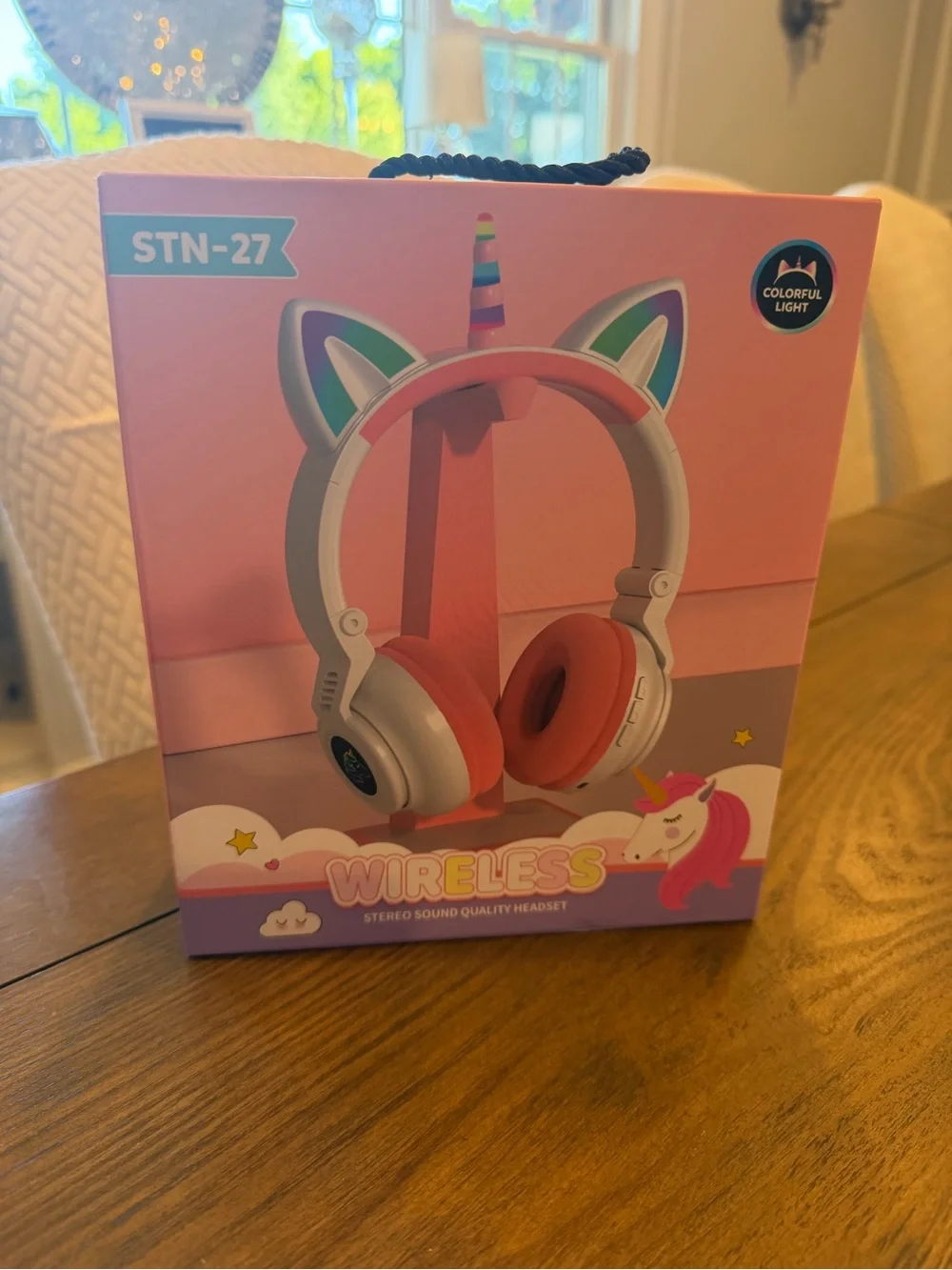 NEW! Unicorn Cat Ears Wireless Bluetooth Headphones Foldable RGB Lights